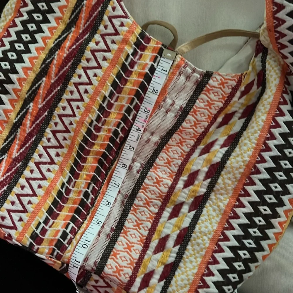 Boho‎ lined multi color canvas bag